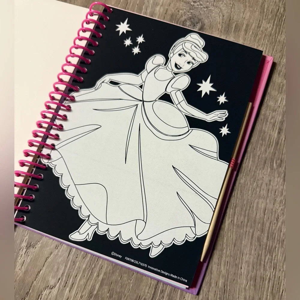 Disney Princess Spiral Notebook Belle Ariel Rapunzel Journal 8x6